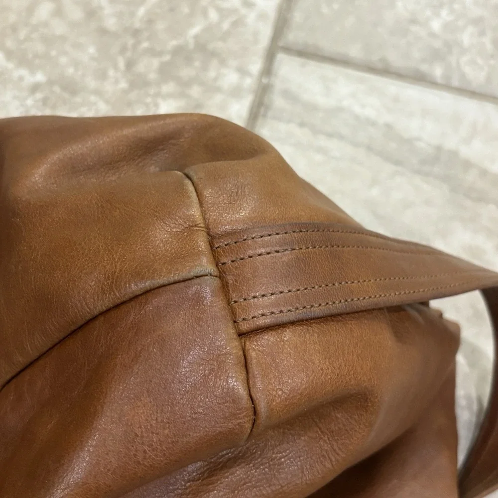 Rough & Tumble Brown Lamb Leather Hobo XBody Bag Original Straps USA